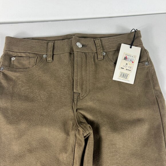 7 For All Mankind Jeans Womens 29 Skinny Ankle Tan Brown Snakeskin Stretch Denim - Picture 2 of 16